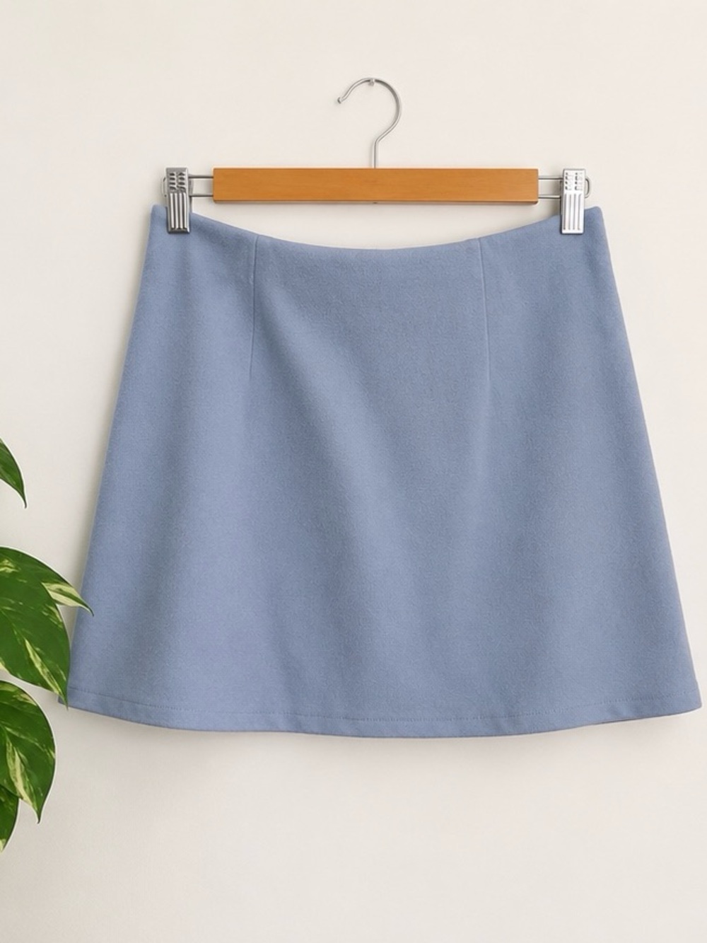 LOFT Soft Blue Felt A-Line Skirt